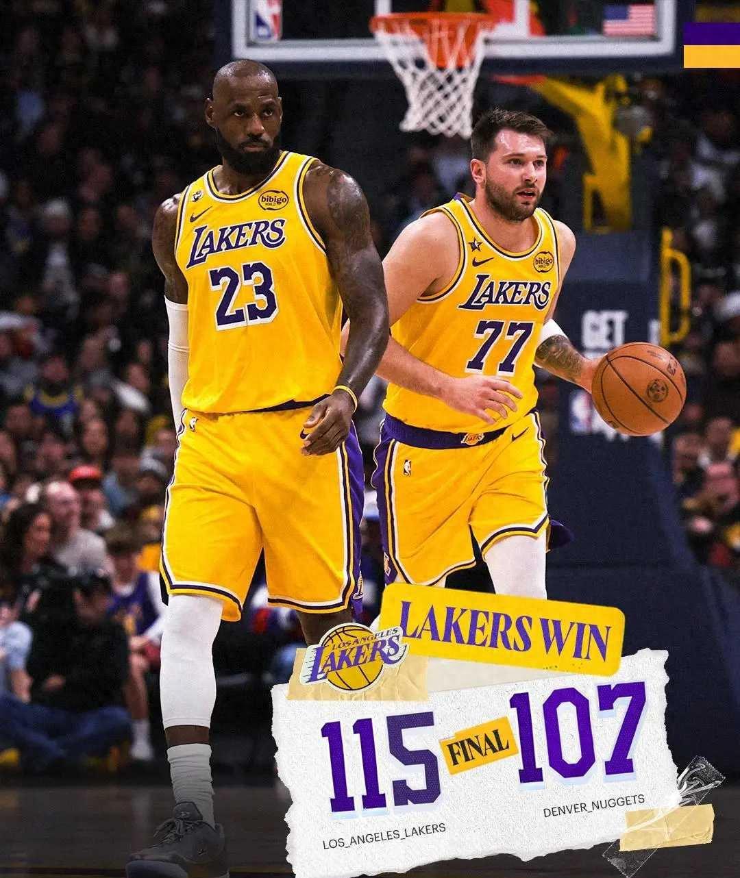 逆轉(zhuǎn)掘金取2連勝！湖人1日內(nèi)4喜臨門啊，詹姆斯解鎖低配版樂福